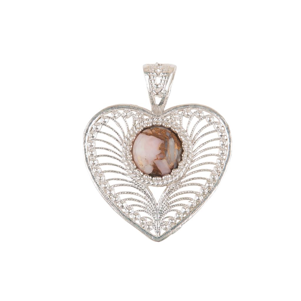Pink Opal Turquoise Gemstone 925 Sterling Silver Jewelry Handmade Pendant 1.4" CP-15-36