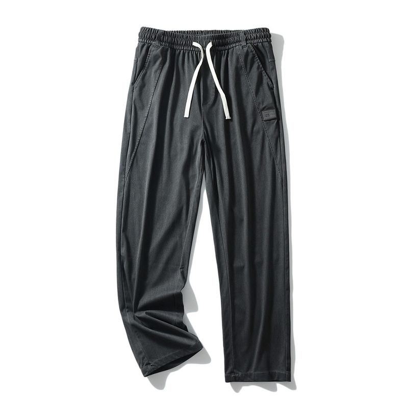 Lysel Tencel Jeans Men s Summer Thin Drape Straight Pants Foreign Trade Men s Stretch Casual Trousers Dark gray 3XL