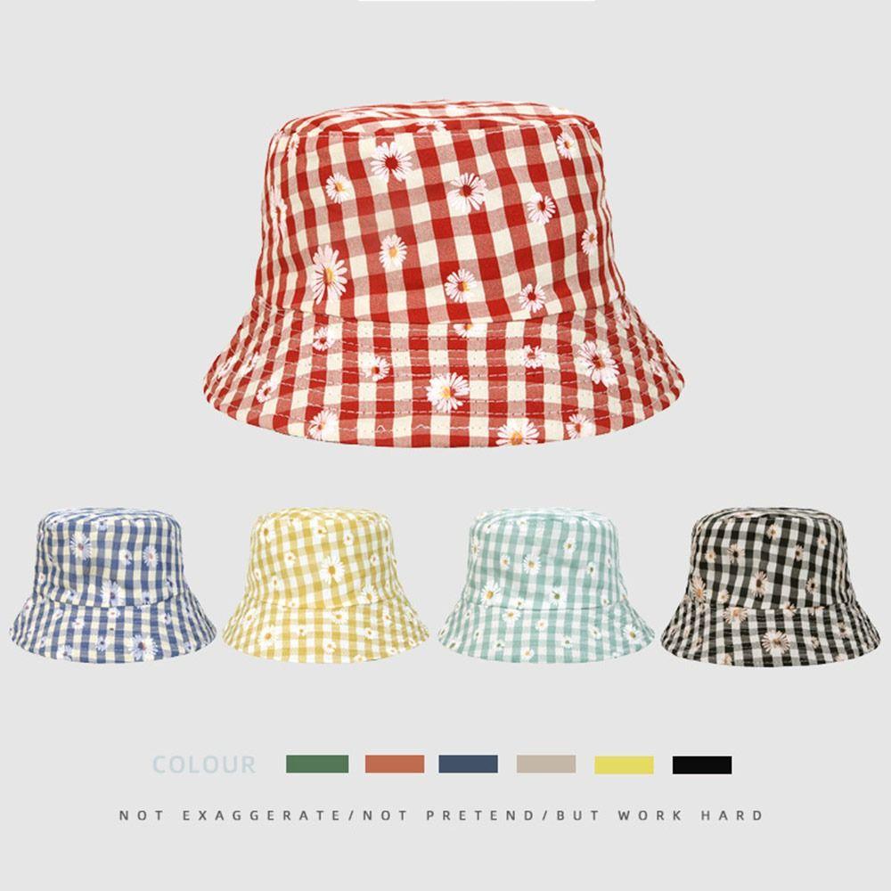 

Wide Brim Sunshade Hats Daisy Printed Beach Cap Versatile Fishing Caps Summer