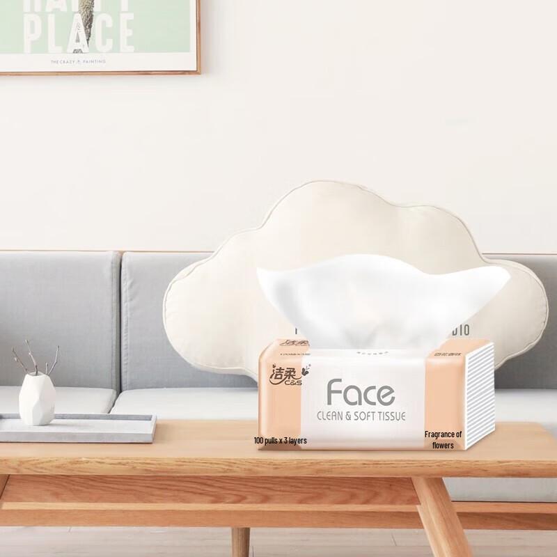 Jie Rou Facial Tissues - 3-Ply, Floral Scent