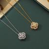 Classic Four-Leaf Clover Pendant Women's Necklace, Exquisite and Luxurious Fashion Collarbone Chain Jewelry