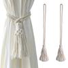 2 Stück Boho-Stil Makramee Gardinen-Raffhalter Minimalistische Boho-Gardinen-Raffhalter Heimdekoration