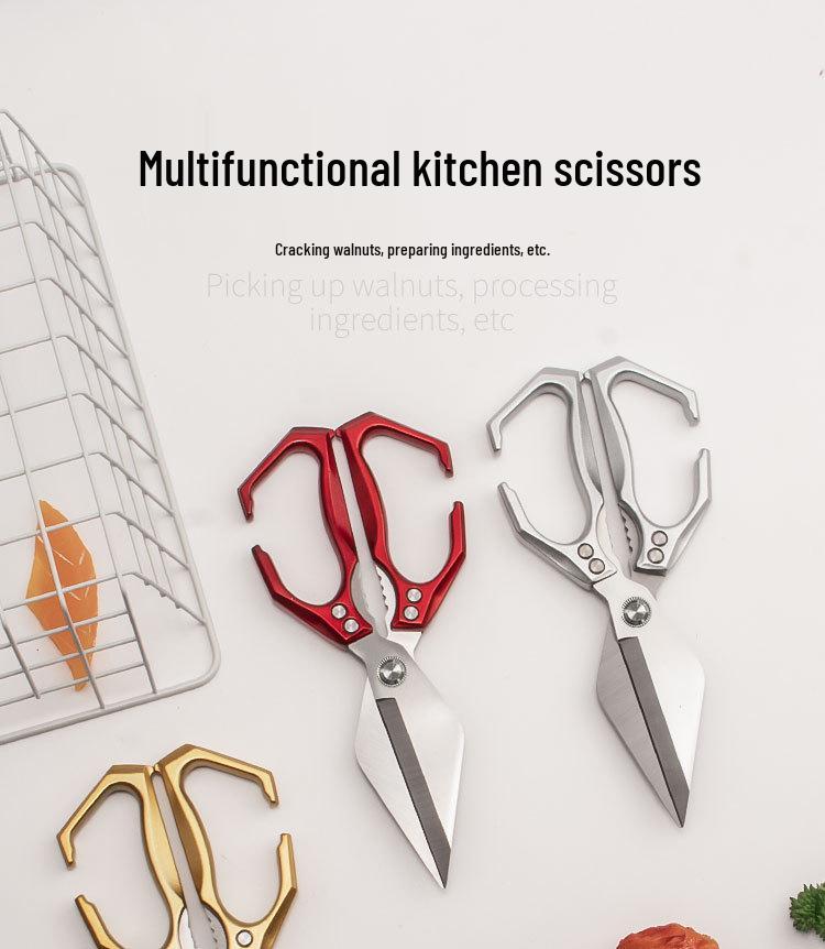 Guanglong Stainless Steel Kitchen Shears for Cutting Chicken, Duck, Goose Bones - Large, Sharp, and Strong.