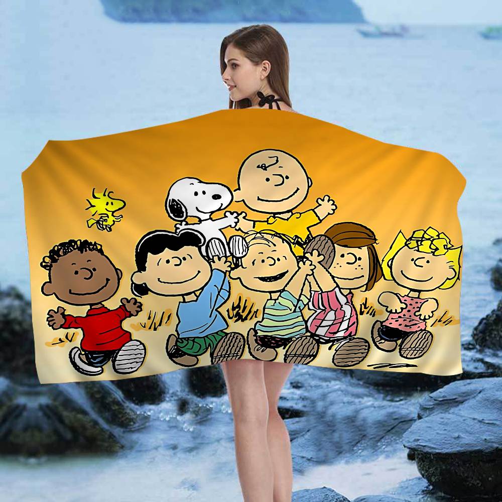 Asciugamano da Bagno Cane Carino S-Snoopy Microfibra Morbido Assorbente Traspirante Per Bambina Bambini Asciugamano da Spiaggia Decorativo Cartoon
