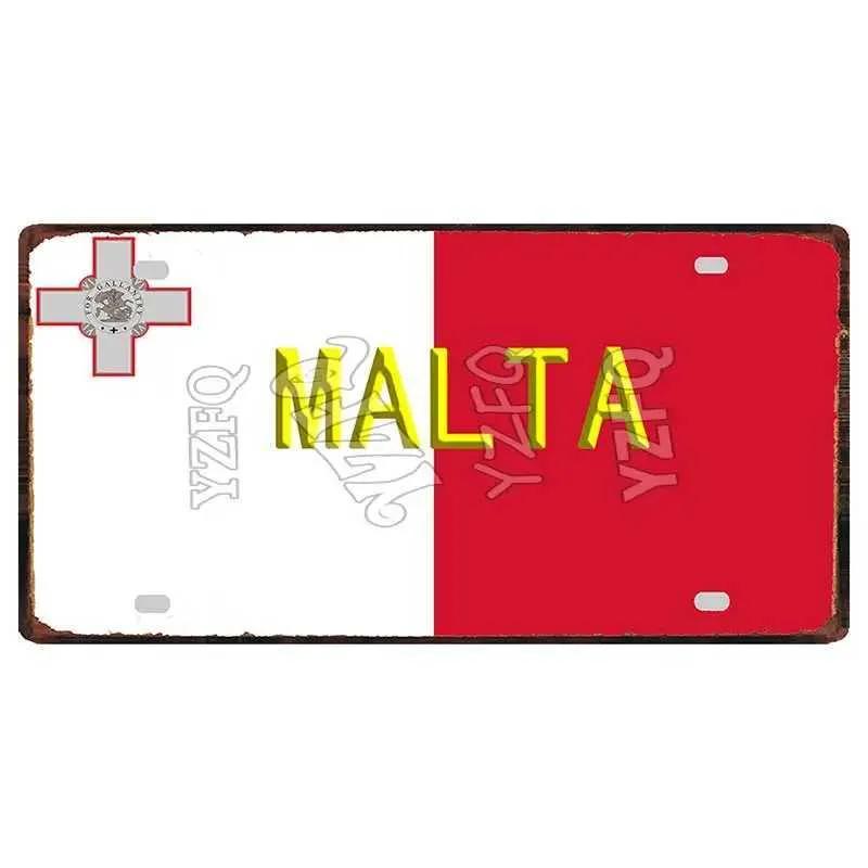 30X15Cm National Flag Egypt Maldives Latvia Metal Tin Logo Tourist Souvenir Wall Bar Shop Home Decoration Dc-1321B