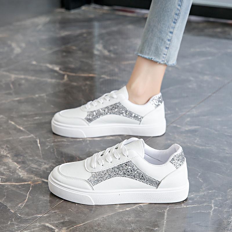 Little White Shoes Women's 2025 New Popular Spring Breathable Thin Thick Sole Lightweight with Skirt Sports and Leisure Board Shoes