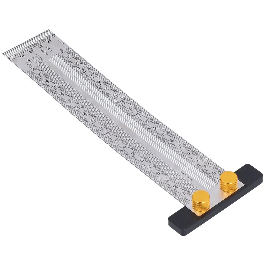 Marking Scale Exquisite Accurate Portable Convenient Sturdy Multifunctional Tshaped Hole Ruler(200mm )