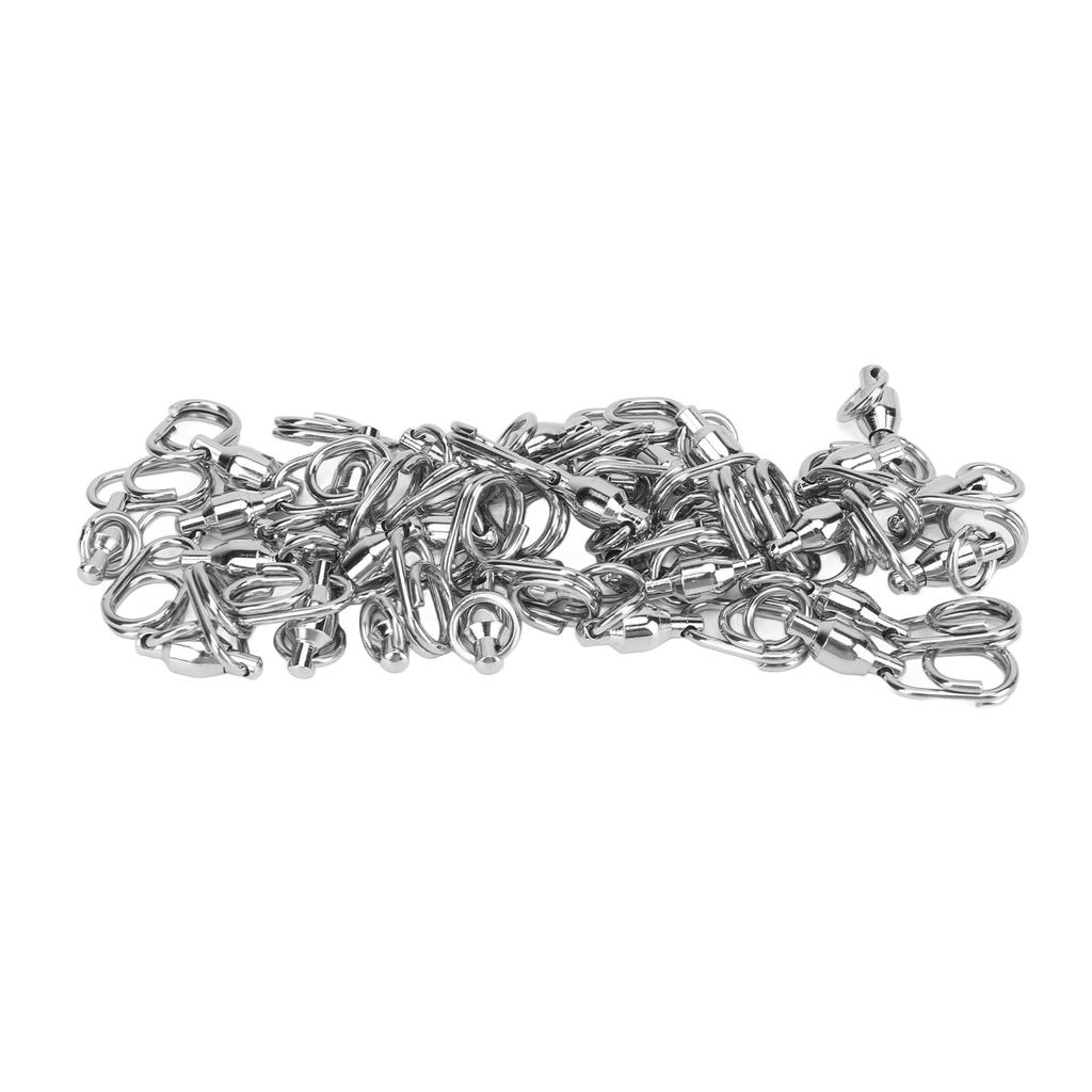 30pcs High Strength Fishing Snap Swivels Ball Bearing Swivels Stainless Fishing Swivels with Oval Split Ring For