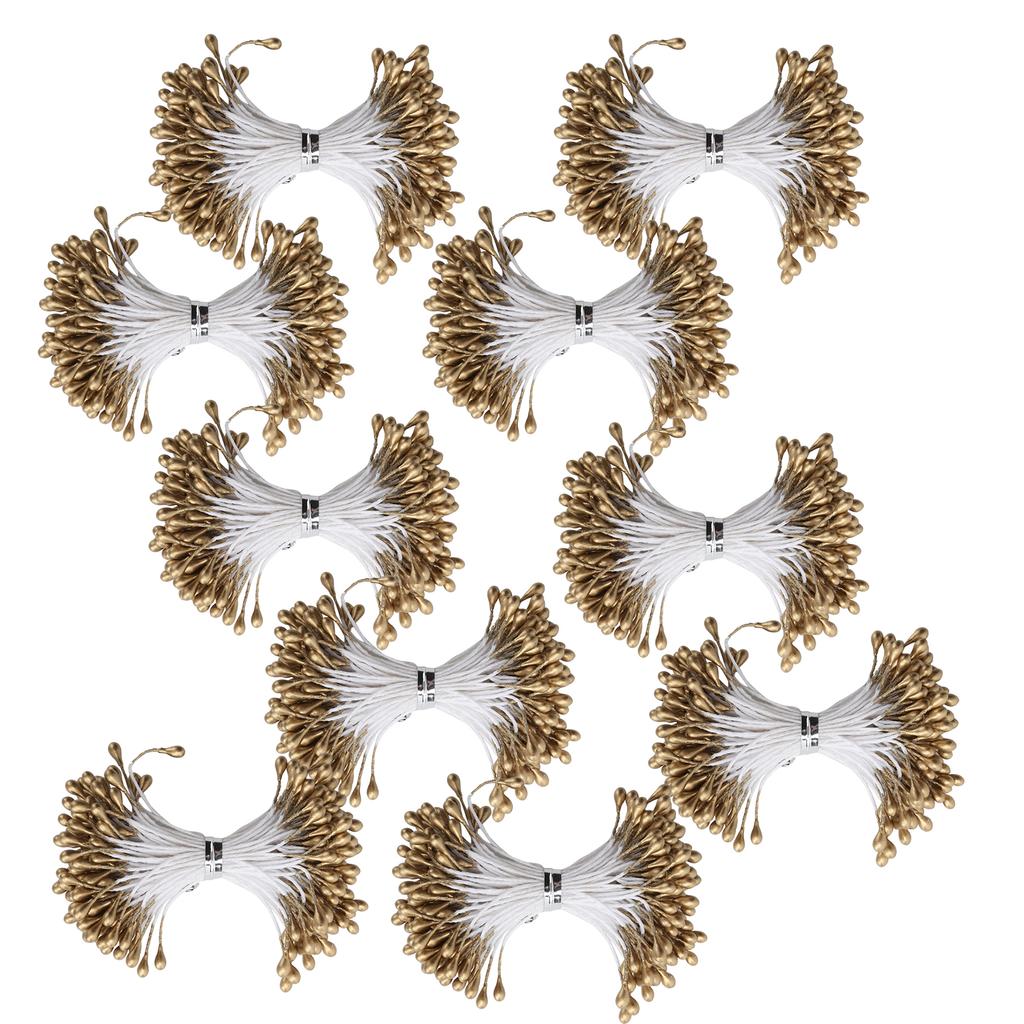 Perlové tyčinky Zlatý sádrový simulační dvoukoncový umělý kytice tvořící doplňky(3 mm(#6) 900)