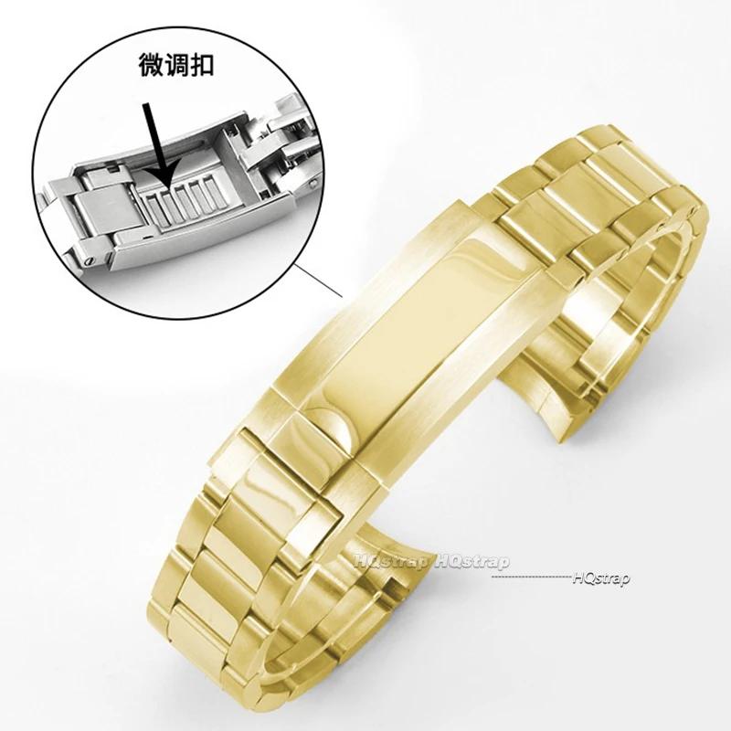 For Rolex SUBMARINER DAYTONA Watch Band Strap Fine-Tuning Pull Button Clasp 316L Stainless Steel Bracelet Watchbands 20mm 21mm