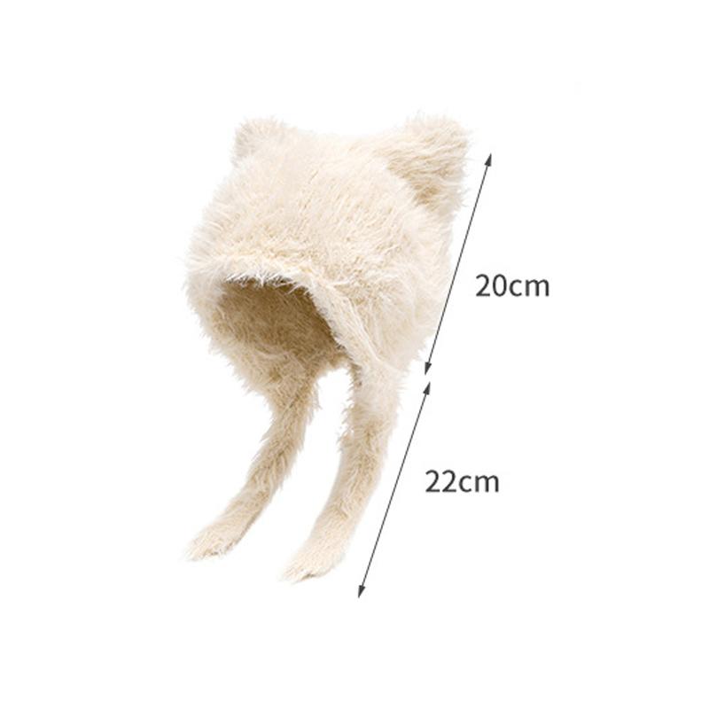 Plush Bear Hat Women's Autumn Winter Hat Ear Protection Hat Warm Wool Hat