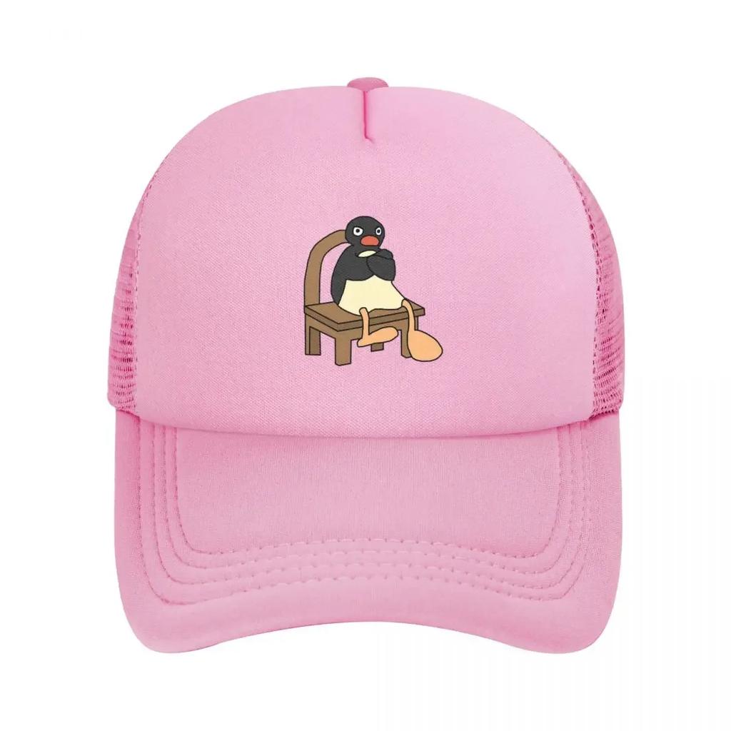 Angry Pingu Mesh Baseball Caps Snapback Fashion Baseball Hats Breathable Casual Casquette Outdoor Unisex