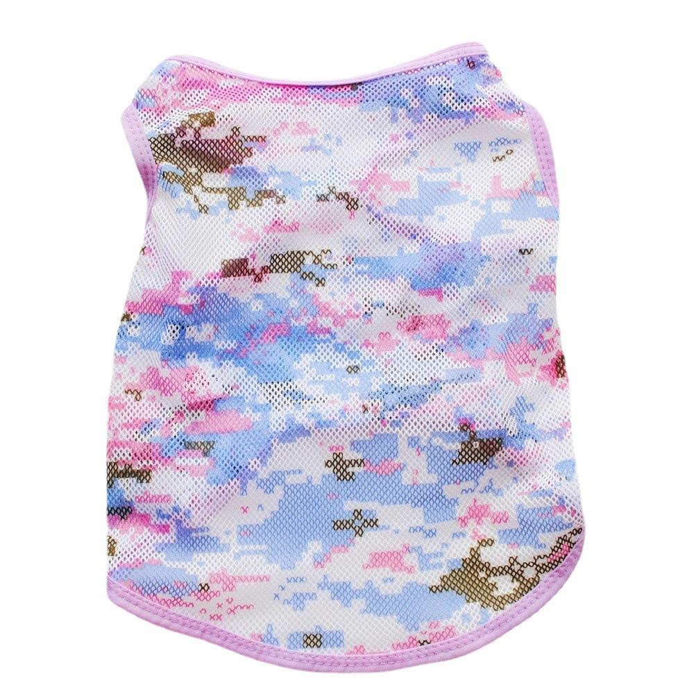 Ubranka dla szczeniąt, letnia siateczkowa kamizelka kamuflażowa, lekka i oddychająca, chłodna, szpic miniaturowy