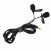 Black Double Head Lavalier Lapel Microphone No Driver Installation Required Lapel Collar Clip Mic