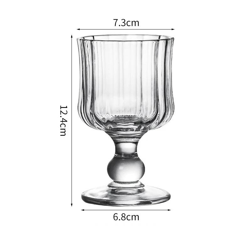 Copa de Vino Pleated de Vidrio Premium Copa de Cóctel Champagne Suministros para Fiesta de Bar Vidrio Whiskey Jugo Bebida Diseño Elegante Vidrio Transparente Clásico