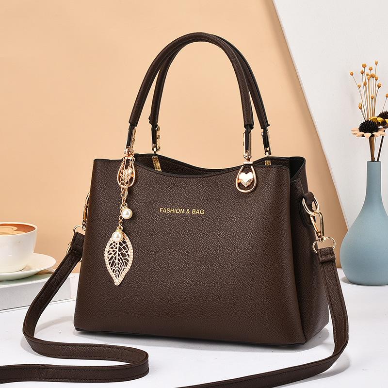 New Retro Tote Handbag Large Capacity Fashionable Simple Generous One-Shoulder Crossbody Women's Bag