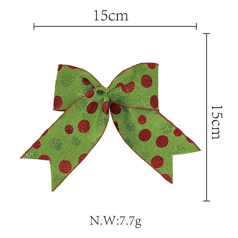 12PC Red and Green Christmas Polka Dot Bow Decorative Bow for Party Festive BowSet Xmas Wreath Holiday Elf Tree Garland Decora