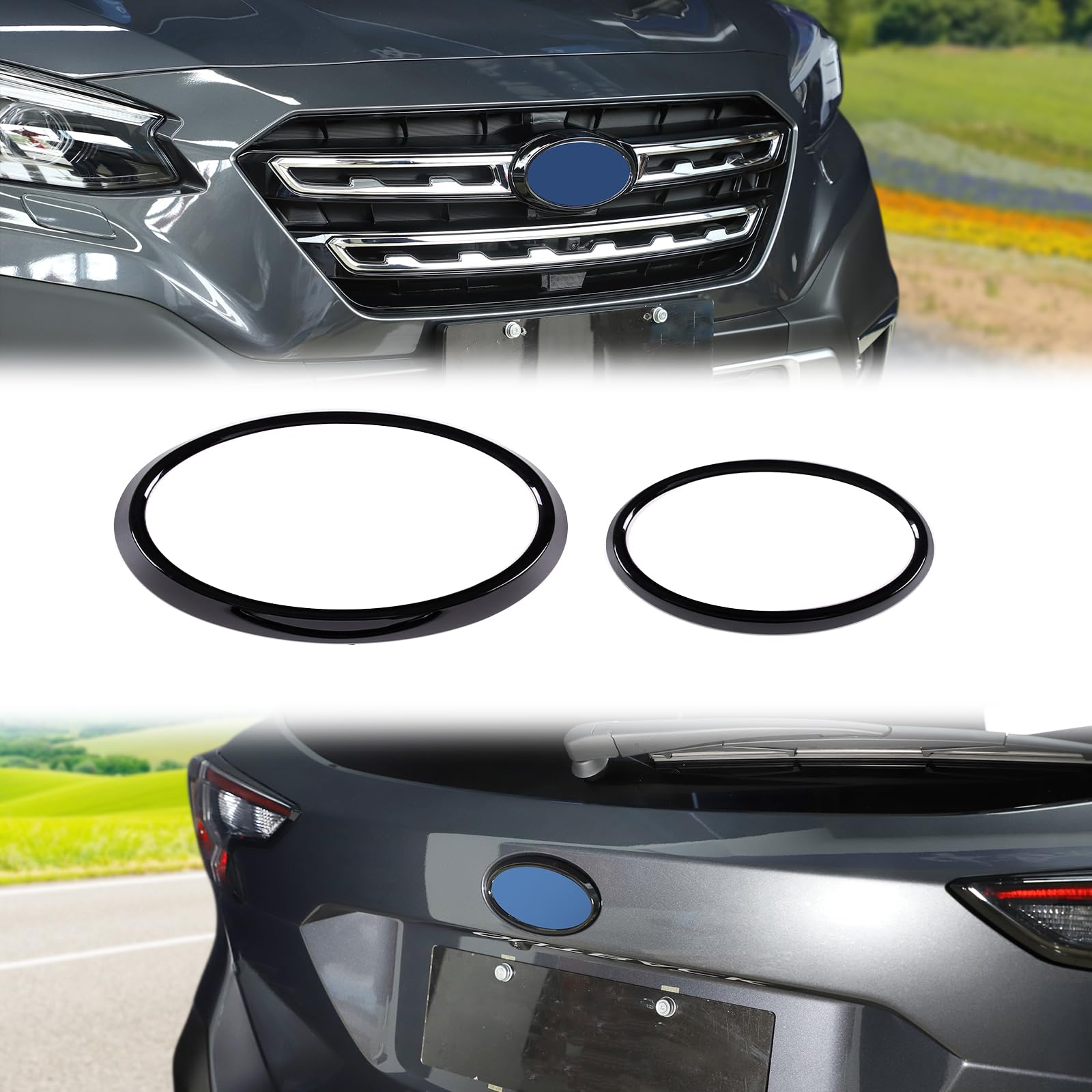 

DIYUCAR Подходит для Subaru Legacy Outback 2021 2022 Украшение логотипа автомобиля спереди + сзади чёрный