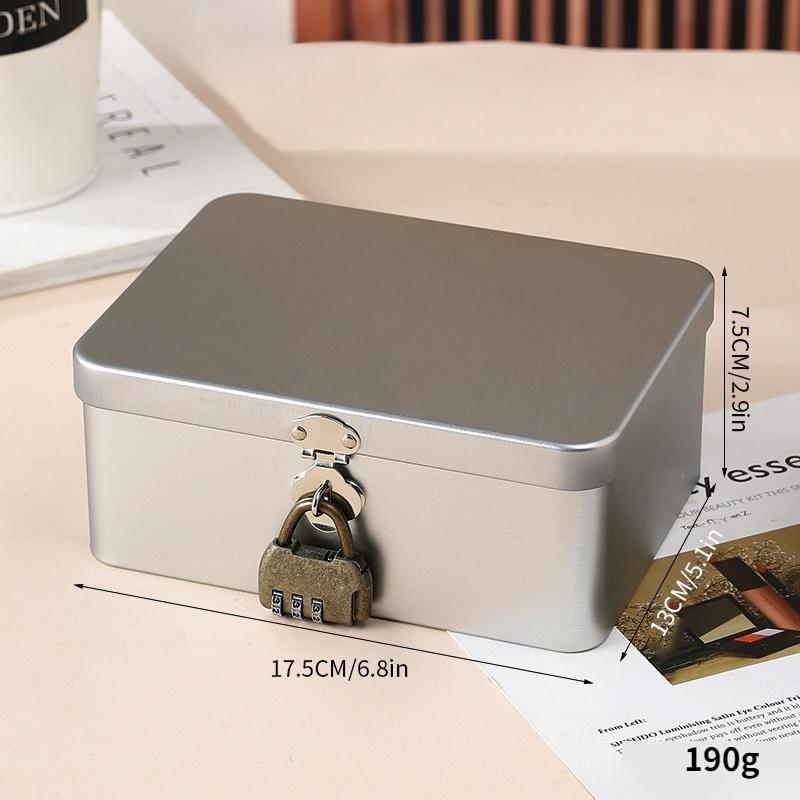 Secret Decorative Storage Box Small Metal Keepsake Container Tin Case with Lock and Key for Kids Girls Boys Gift Home Decoration