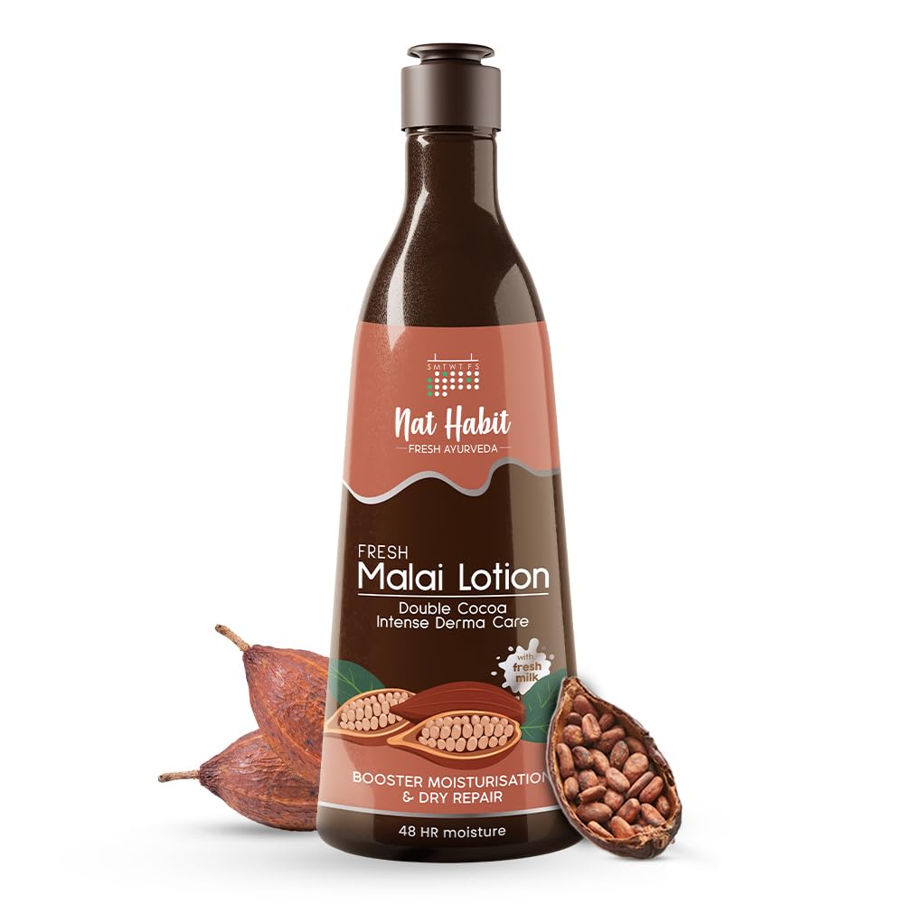 

Nat Habit Double Cocoa Body Lotion,Body Cream, Cold Cream | Extreme Dry Skin, 48 HR Moisture, Cocoa Butter, 250 ml (Pack of 1) 250 ML