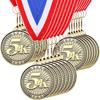 Remuuly 5k Race Medals Bulk 2'' Gold Trophy Award 5k Running Trophy Medal Award First Place with Neck Ribbons Prize Gift for Race Walk Tournaments