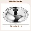 Stainless Steel Pot Lid Universal Frying Round Skillet Construction Airtight Seal with Easy