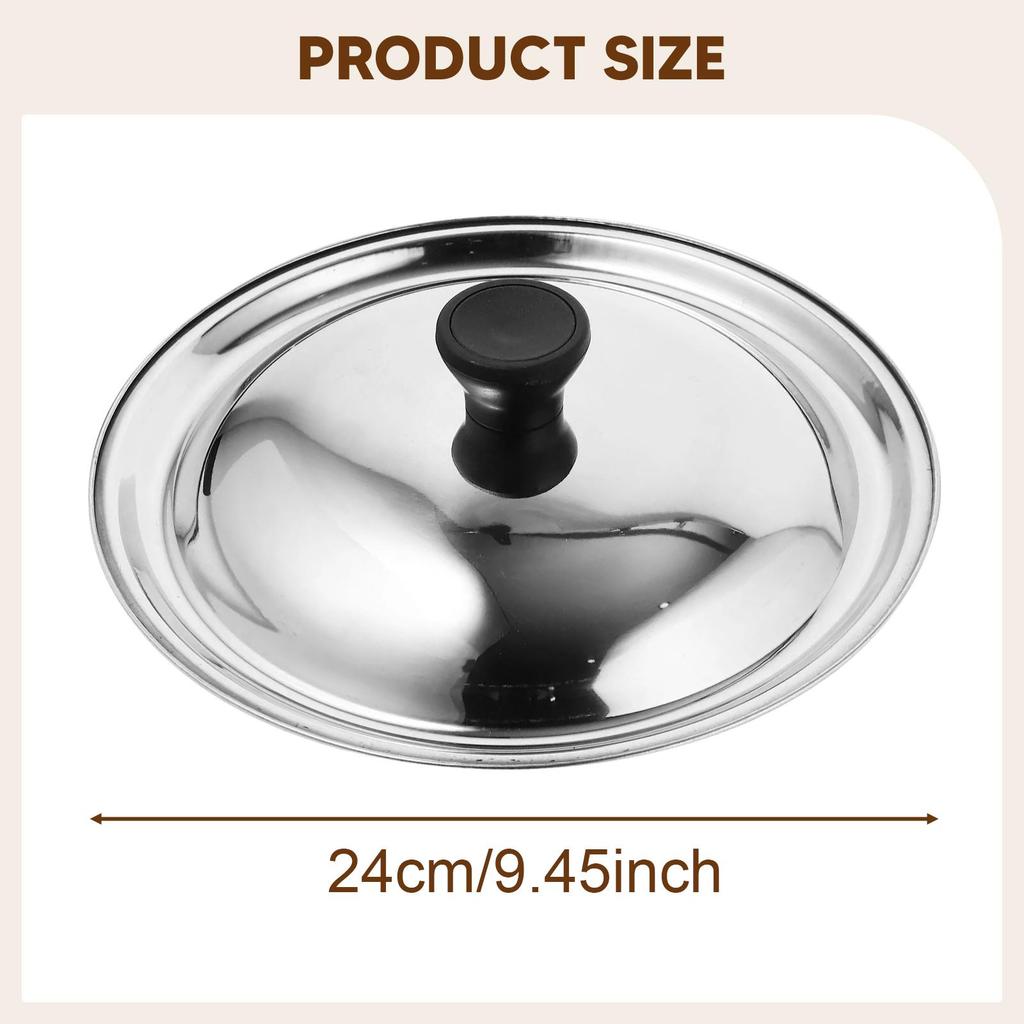 Stainless Steel Pot Lid Universal Frying Round Skillet Construction Airtight Seal with Easy