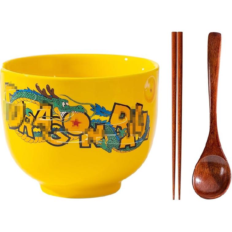 Ceramic Cartoon Anime Dinnerware Set, Includes 16 oz Ramen Bowl and Wooden Chopsticks and Spoon.color-4