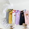 2025 Summer Girls' Cartoon Bear Embroidered Cotton T-shirt - Short Sleeve, Round Neck, Korean Style