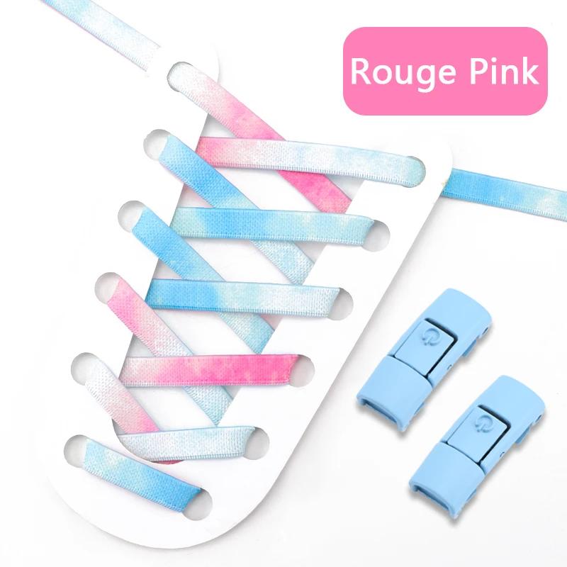 Rainbow Press Lock Shoelaces No Tie Shoe Laces Without Ties Elastic Laces Sneaker Flat Shoelace for Shoes Adults Kids