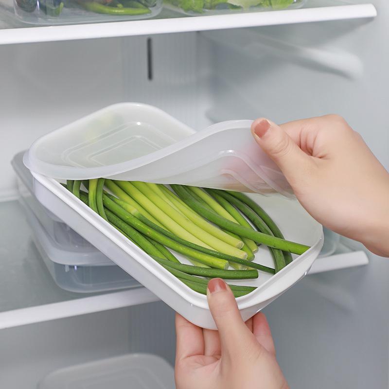 Transparent Food-Grade Fresh-Keeping Plastic Box with Lid for Refrigerator Use