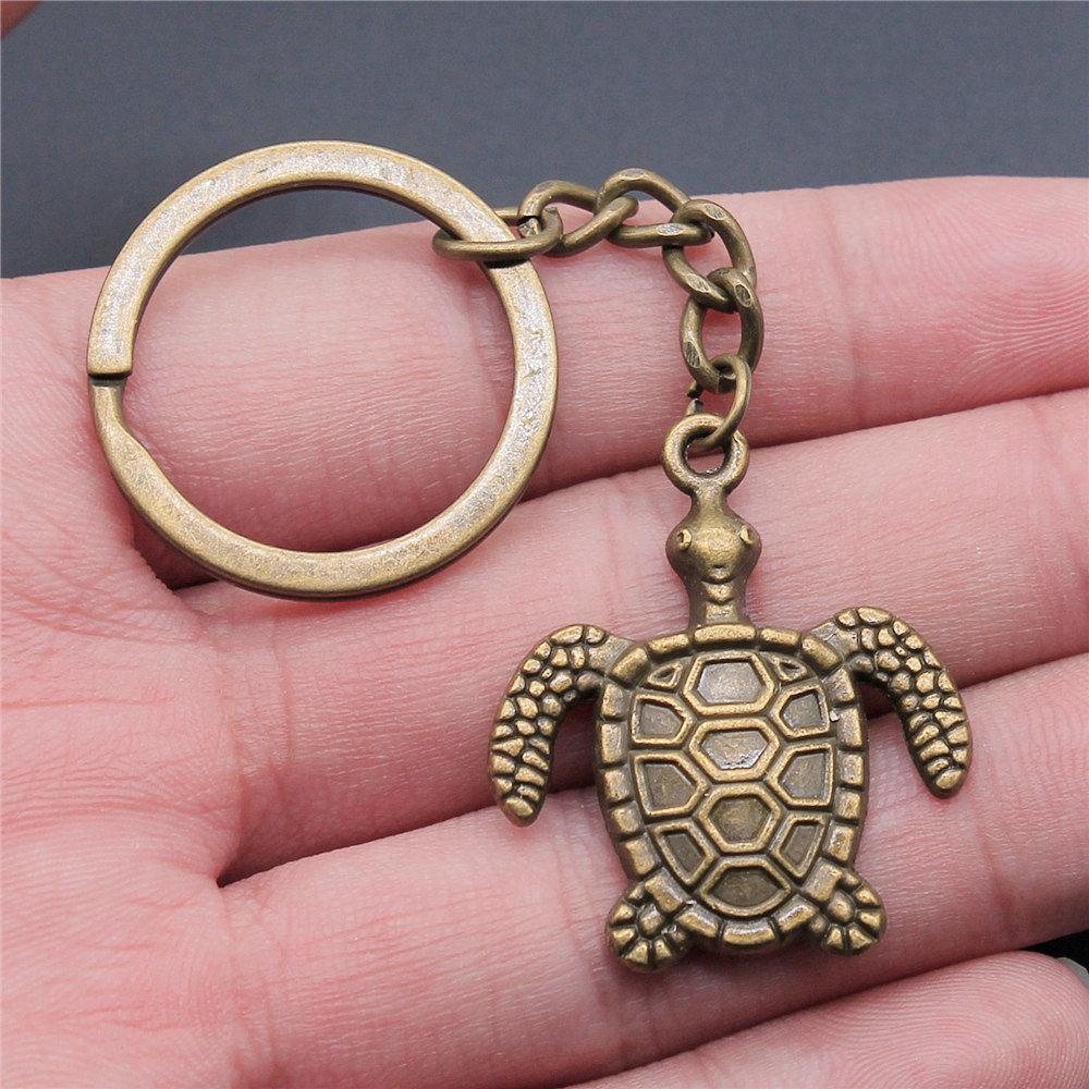 

28мм Кільце для ключів Морська зірка Мушля Черепаха Винтажні Прикраси Матеріали QY044 A18-1pcs-34x29mm