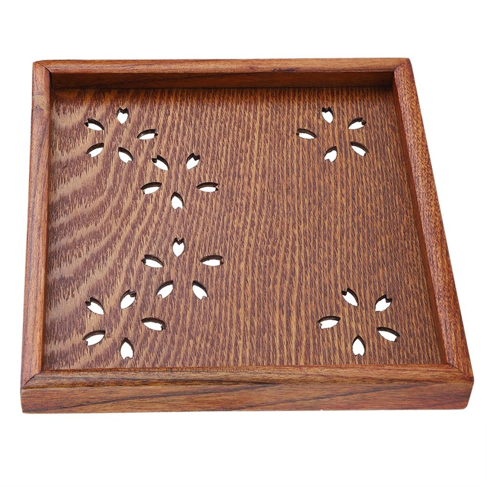 Traditional Wooden Tea Plate Coffee Fruits Snacks Serving Tray Dish for Home Restaurant
