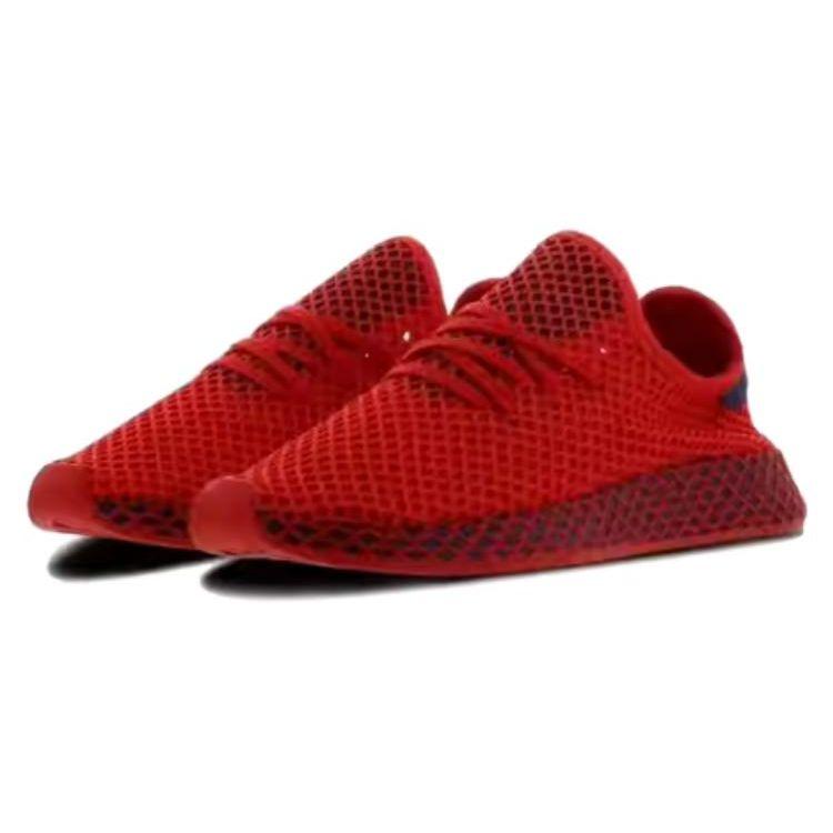 Adidas Originals Deerupt Lightweight Shock Absorbing Non-Slip Durable Low-Top Casual Shoes Unisex Sneakers Red F34261