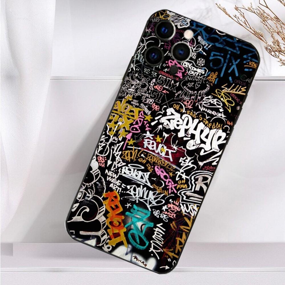 Cool Thing Graffiti Art Phone Case For iPhone 16,15,14,13,12,11 Plus,Pro Max,XS,X,XR,SE,Mini,8,7 Soft Silicone Black Cover