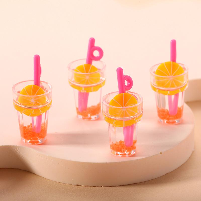 Mini Luminous Fruit Straw Cup Keychain Pendant - Cute Jewelry Accessory