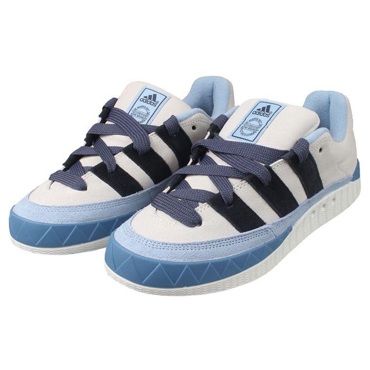 Adidas Originals Adimatic Retro Shark Bread Low Top Skate Shoes Unisex Skate Shoes White Blue IG6006
