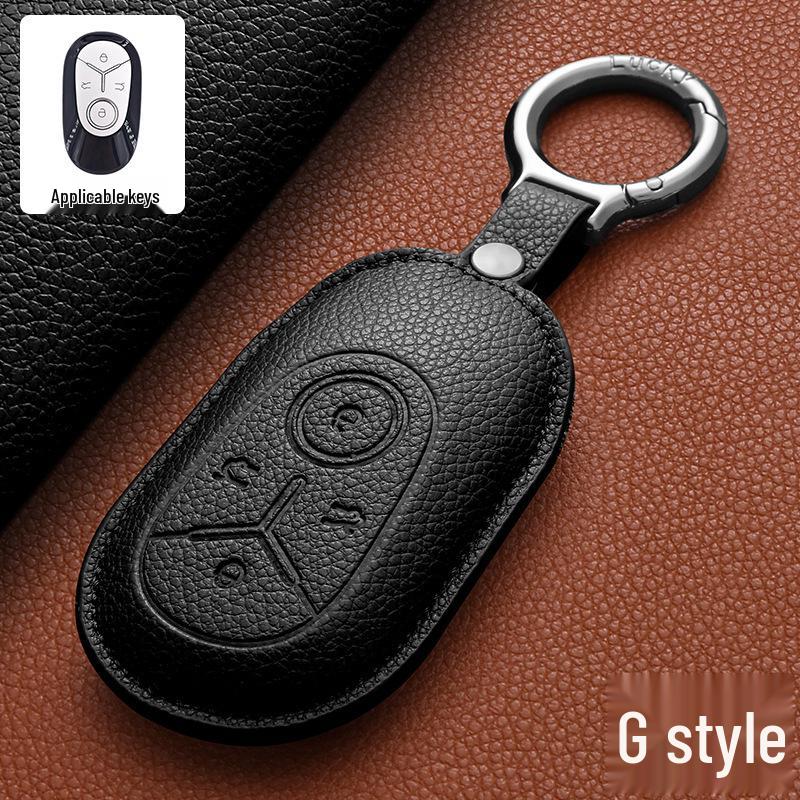Geely Key Case in Genuine Leather for Xingyue, Boyue, Galaxy, Xingyuan, Emgrand, Xingrui, BinYue, ICON, and BinRui Models.