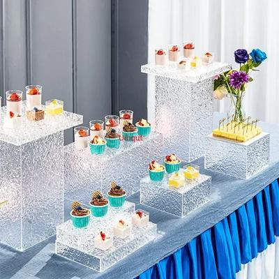 Acrylic Transparent  Dessert Rack Buffet Table Food Tray Rack Tray Table Buffet Tea Break Stand Cake Stand Display Dishes Plates