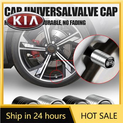 2026 Hot Car Sticker 4Pcs Car Styling Metal Wheel Tire Valve Caps Tyre Stem Cover For Kia Rio Picanto Sportage Niro Morning Ceed