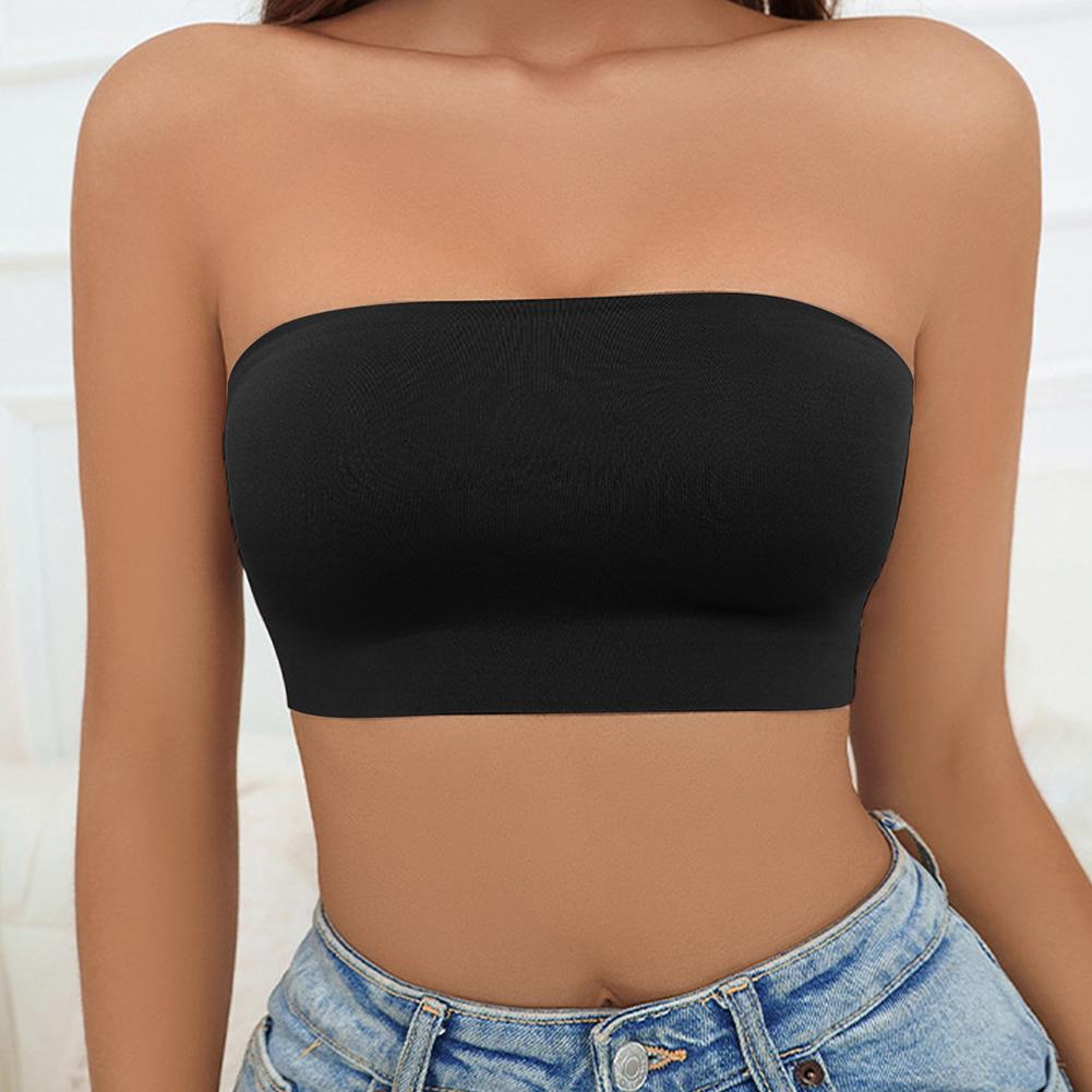 Reggiseno a Tubino Senza Spalline da Donna Fascia Avvolgente per il Petto Bandeau Senza Fodera Senza Cuciture Traspirante Confortevole Intimo Top