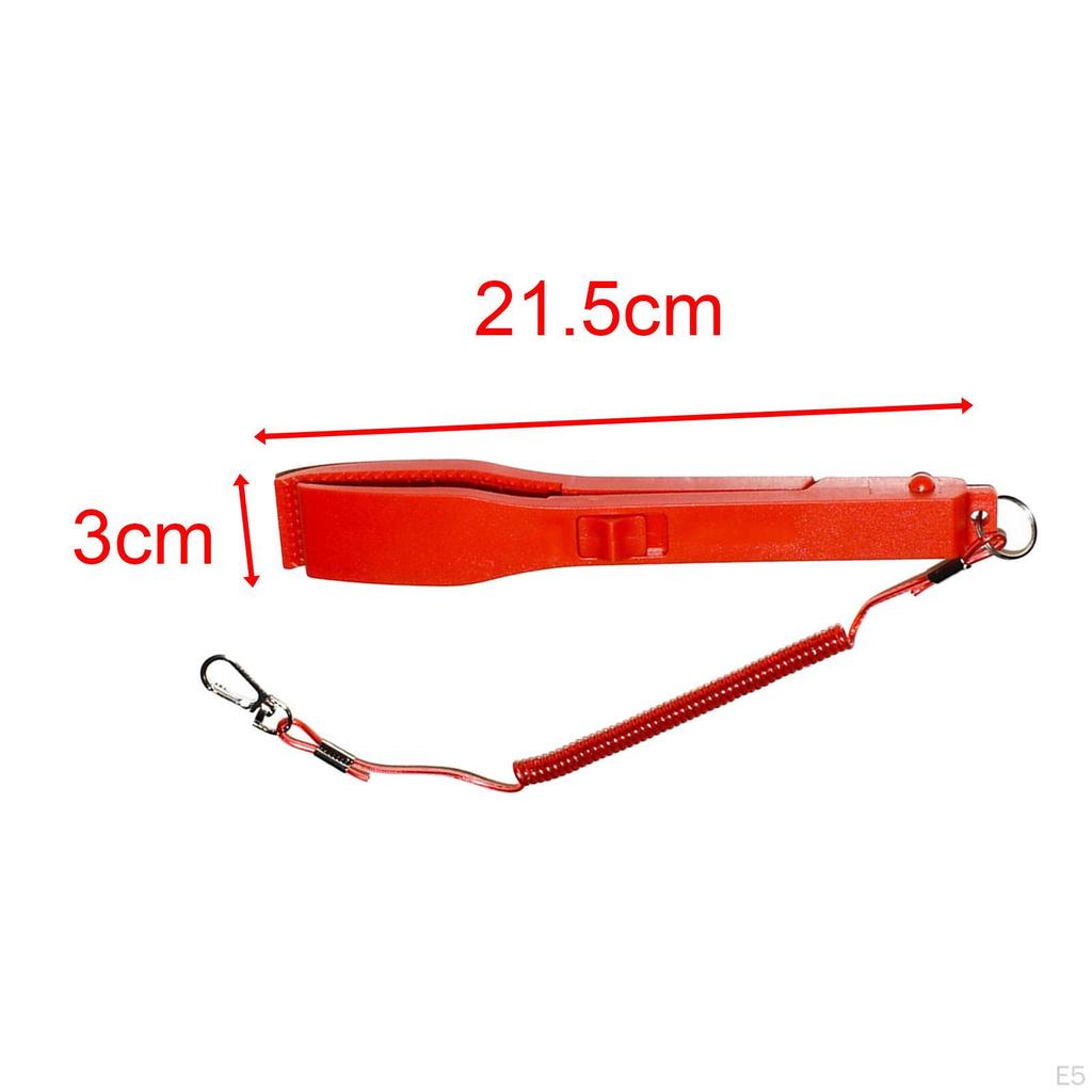 Fish Gripper Fishing Body Holder Crabs Tongs Keeper Catching Flat Anti Slip with Spring Lanyard