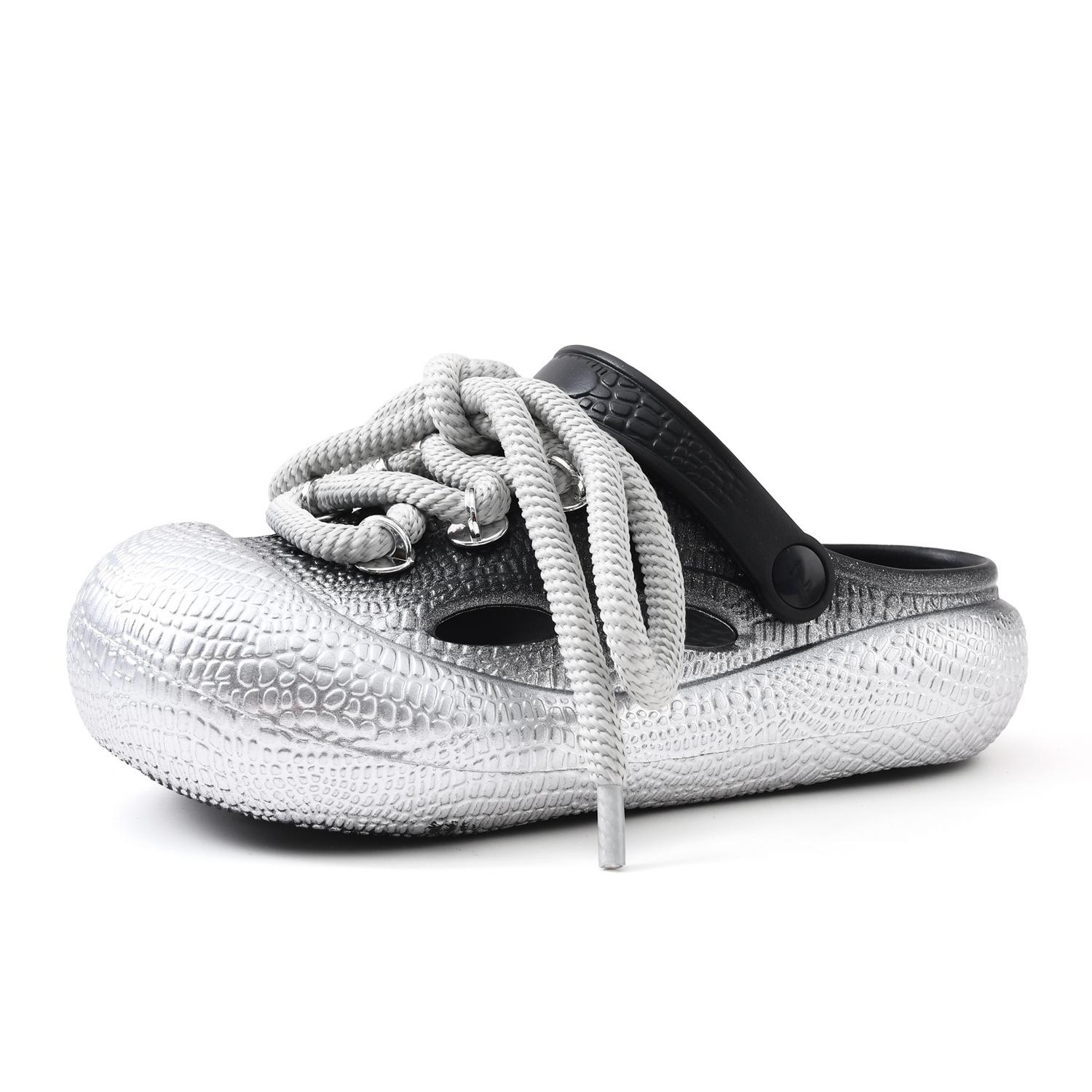 

Thick-soled hole shoes women wear non-smelly feet DIY non-slip bag head drag EVA wear-resistant fashionable breathable beach cool slippers 36-37