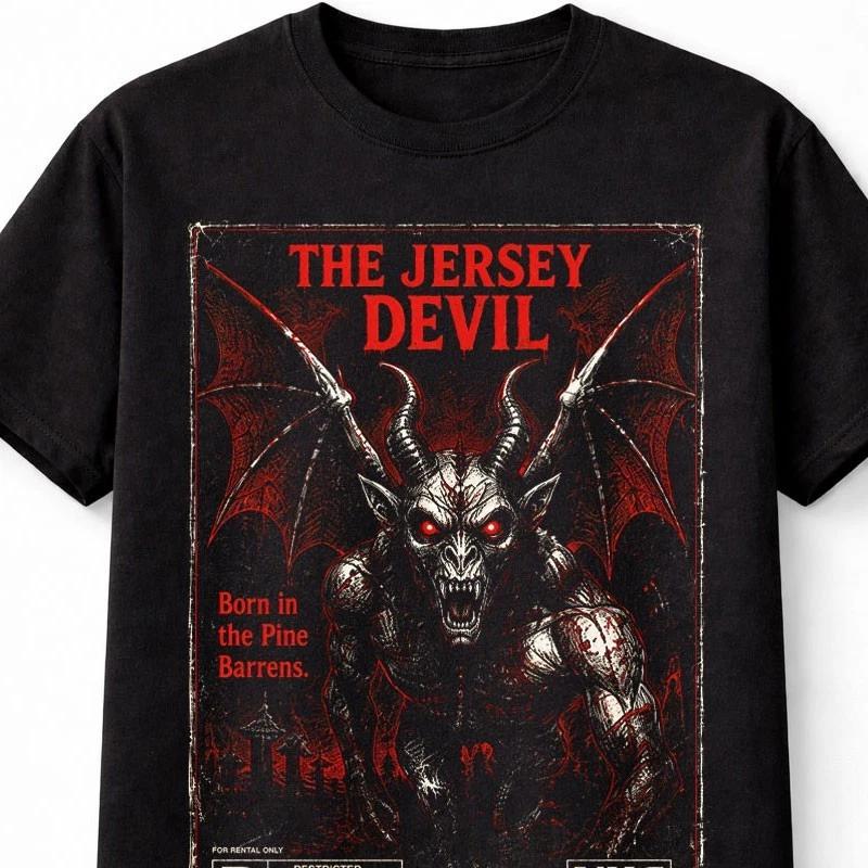 Jersey Devil VHS Horror Cryptid Monster Black Unisex TShirt S