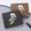 Men's Short Wallet PU Leather Vintage Thin Credit Card Holder Black Compact Wallet
