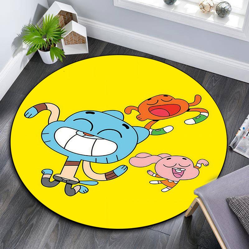 Gumball Cartoon pattern round rug,Carpet Rug for Living Room Bedroom Playroom ,Non-slip Floor Mat,Holiday Gifts and Birthday Gifts.