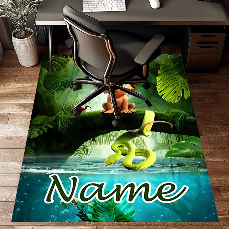 Custom The Good Dinosaur Mat Personalized Name, Polyester Washable Indoor Entryway Rug, Gift for Christmas, Easter, Thanksgiving Day