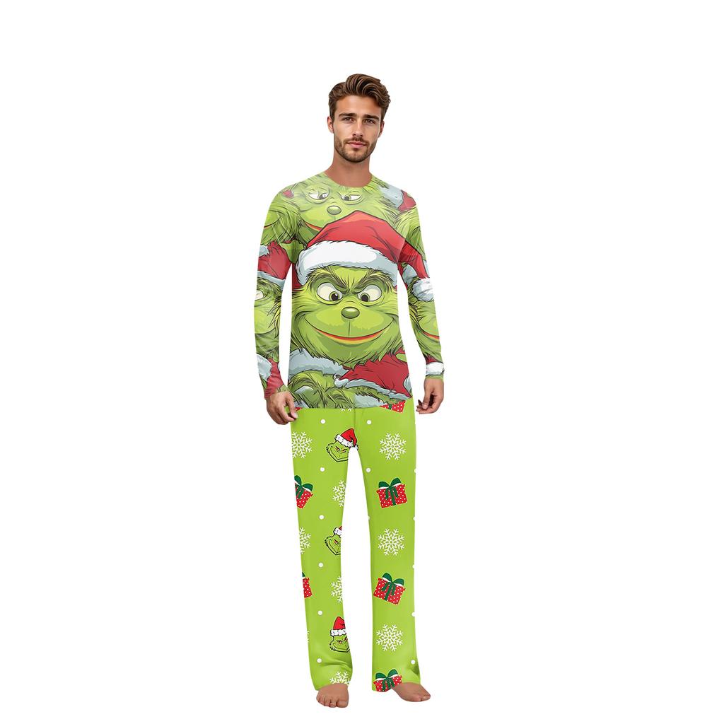 Christmas Print Family Outfit Long Sleeve Top + Pants Set Family Outfit