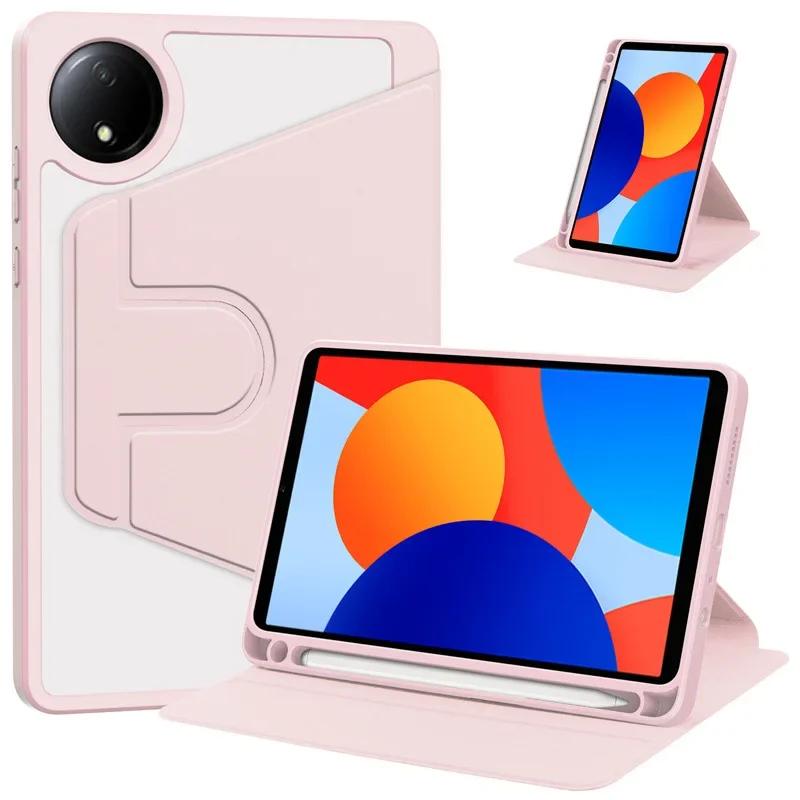 Voor Redmi Pad SE 8.7 Hoes Draaibare Standaard Shell Redmi Pad SE PadSE 8 7 Inch 4G Tablethoes met Potloodhouder redmipad SE 8.7 inch roze