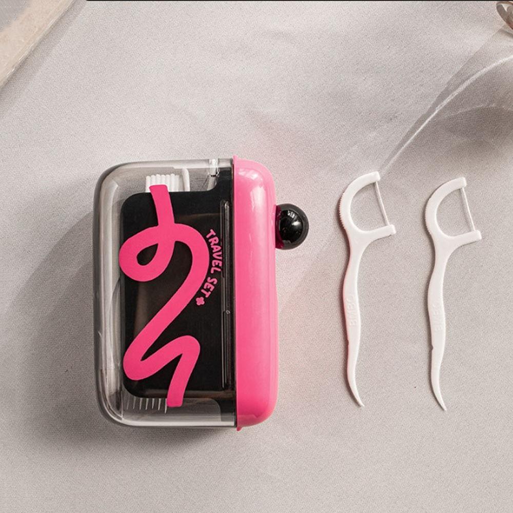 New Automatic Ejectable Floss Dispenser Oral Care Press-on Floss Organiser with 10Pcs Floss Disposable Flossing Sticks